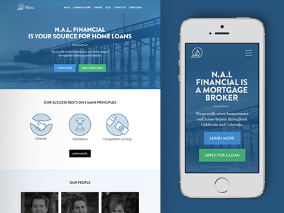 N.A.L. Responsive Site blue financial loan mortgage web web design website