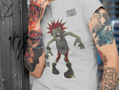 Bad Zombie Tee by InnerZombie branding design graphic design illustration t shirt design t shirts zombie