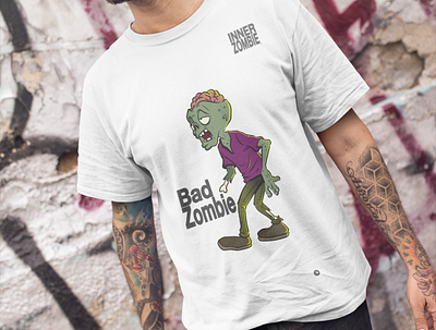 Bad Zombie Tee by InnerZombie design graphic design illustration logo t shirt design t shirts zombie