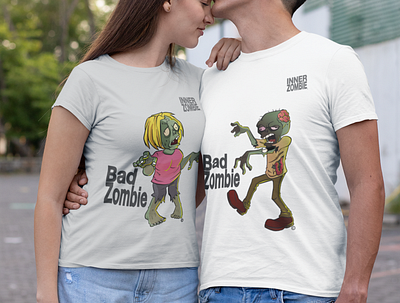 Bad Zombie Tees by InnerZombie design graphic design illustration t shirt design t shirts zombie