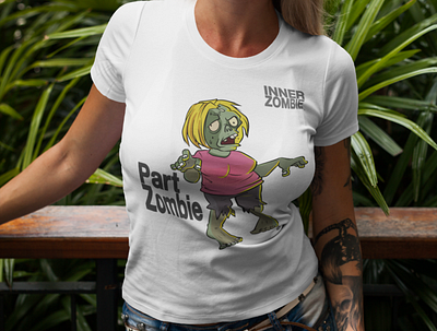 Part Zombie Tee by InnerZombie design graphic design illustration t shirt design t shirts zombie