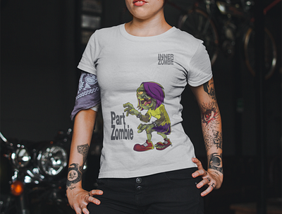 Part Zombie Tee by InnerZombie design graphic design illustration t shirt design t shirts zombie