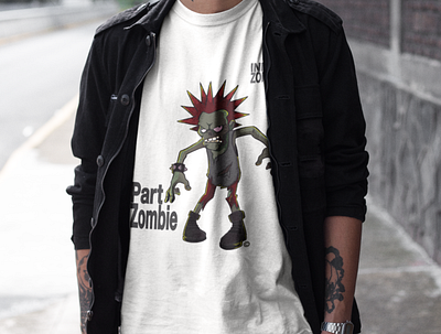 Part Zombie Tee by InnerZombie design graphic design illustration t shirt design t shirts zombie