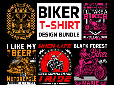 Biker T-Shirt Design Bundle