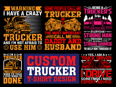 Trucker T-Shirt Design Bundle vehicle