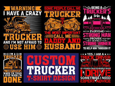 Trucker T-Shirt Design Bundle