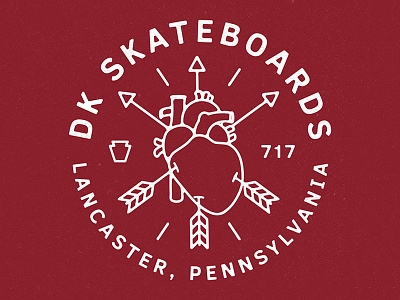 DK Skateboards Changing Of Times apparel arrow design graphic heart logo merch skateboard skateboarding texture
