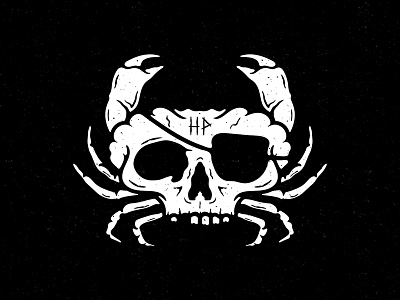 The Crabby Pirate apparel crab icon illustration logo merch pirate skull texture