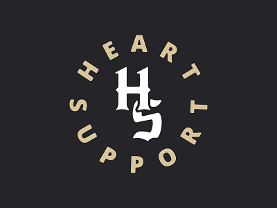 Heart Support Badge apparel badge heartsupport logo mark merch monogram type typography