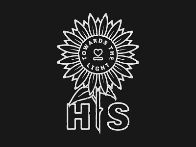 Towards The Light apparel design heartsupport illustration logo design merch merchandise nonprofit sunflower type