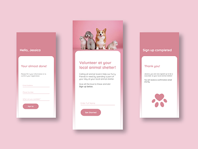 UI Challenge - Sign Up animals cats dailyui dogs pets sign up ui volunteer