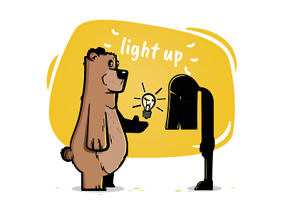 Light Up bear center for prevention of suicide character depression graphic design illustration jonder light up suicide vector