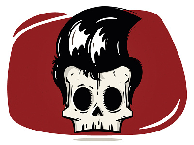 Rockabilly Skull design graphic design illustration red rockabilly skull vector