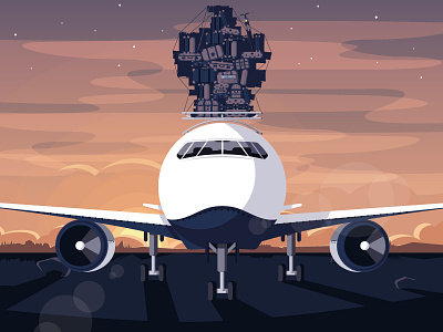 Travelling airplane design graphic design illustration jonder plane traveling vector