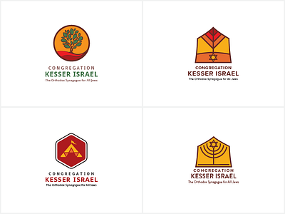 Congregation Kesser Israel Logo Redesign branding flat jewish logo redesign star tent tree