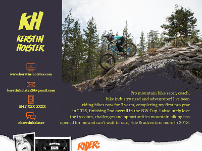 2018 KHR resume design infographic mountain biking resume cv