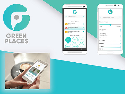 GreenPlaces App app design concept logo ui ux