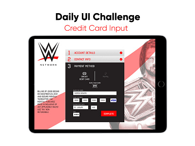Daily UI // Credit Card Input credit card input daily ui payment ui wwe