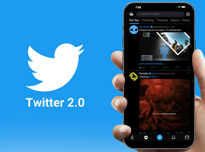 Twitter 2.0 animation app app design branding elon musk graphic design high fidelity protopie prototype redesign social media twitter ui ux