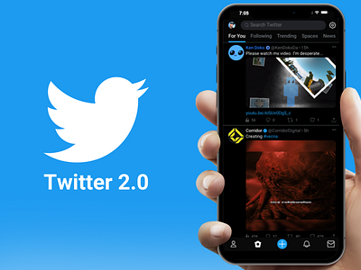 Twitter 2.0 animation app app design branding elon musk graphic design high fidelity protopie prototype redesign social media twitter ui ux