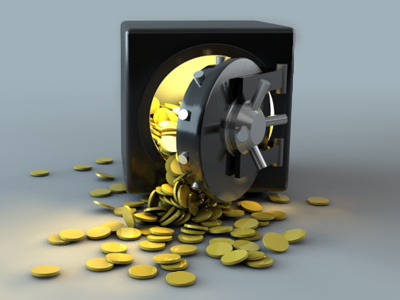 Money Vault bank coin money rich safe vault