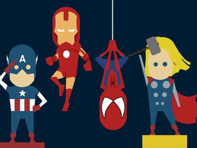 Superhero Infographics captain america infographics iron man spider man thor