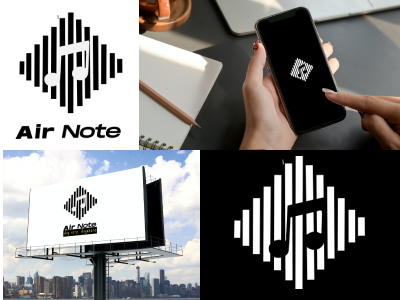 Music Streaming Logo - Air Note branding dailylogochallenge design graphic design logo music streaming