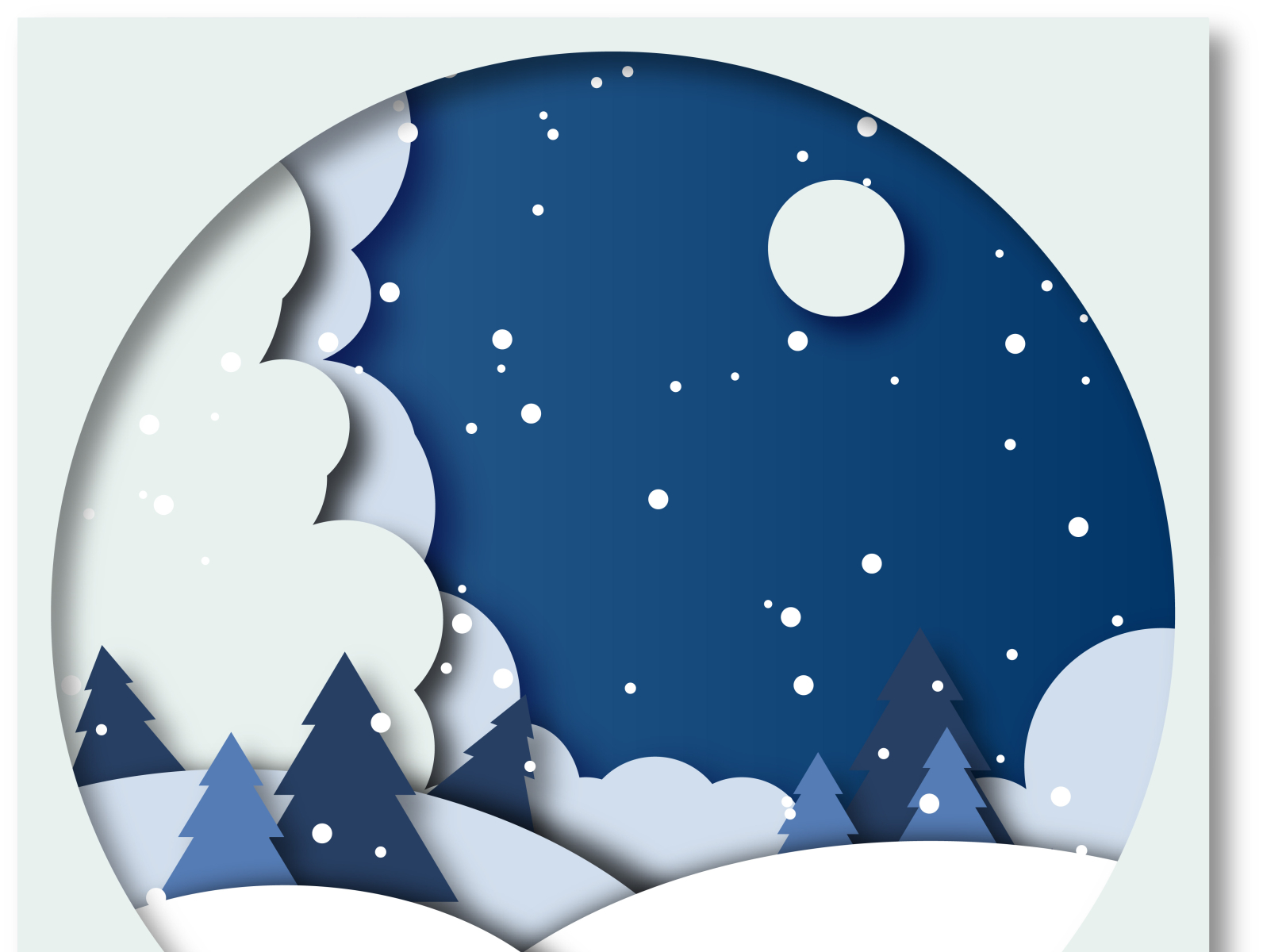 Зима в бумажном эффектe design graphic design illustration vector