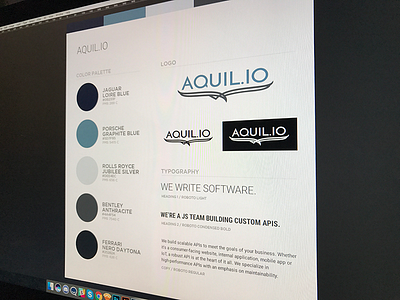 AQUIL.IO Identity branding identity logo luxury palette