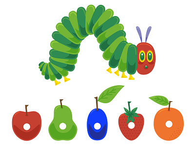 Very Hungry Caterpillar apple blueberry book caterpillar children illustration kids orange pear strawberry