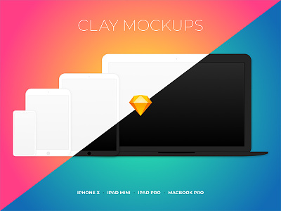 Clay Device Mockups for Sketch clay device ipad iphone macbook mockup sketch