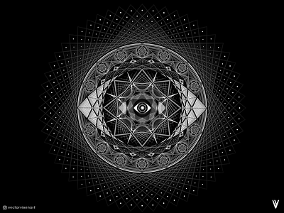 Eye Open blackandwhite eye geometric geometry heptagon heptagram lineart polygon poster sacred geometry tool vector vector illustration vectorart