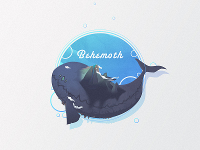 Behemoth of The Middle Ocean blue dungeon fighter fish illustration mountain whale