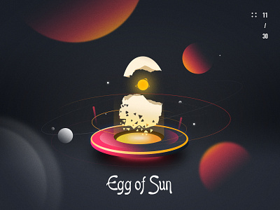 Egg of Sun geometry gradient illustration space star sun