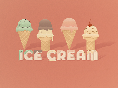 Ice Cream food ice cream illustration vintage