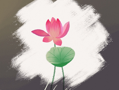 夏荷 Lotus icon illustration ui