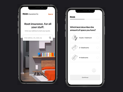 Root Renters Insurance design figma insurance interaction mobile ohio product design root ui ux