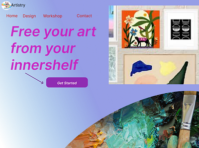 Home page of Artshop 3d branding logo ui