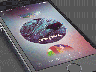 Planets - a music app animation app blur design gif interface iphone mobile music playlist swipe ui