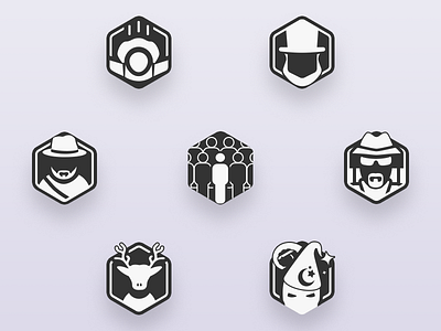 Travel Badges badge bw community game gamification hexagon icon illustration pixelart reward stickers