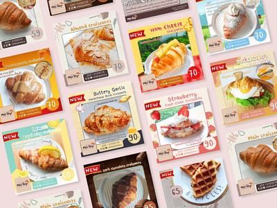 Croissants 'Mildskye' Instagram Post - Menu app branding design graphic design icon illustration logo typography ui ux vector