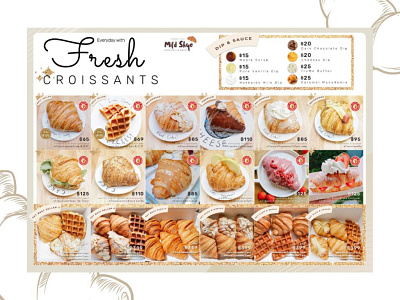 Croissants 'Mildskye' Instagram Post - Menu app branding design graphic design illustration logo typography ui ux vector