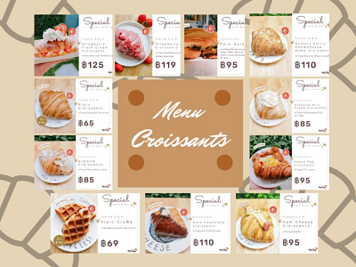 Croissants 'Mildskye' Instagram Post - Menu app branding design graphic design illustration logo typography ui ux vector