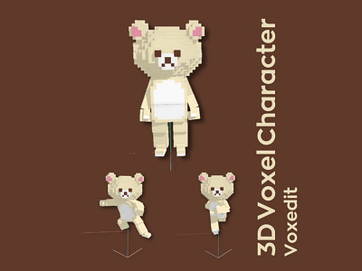 3D Voxel Character 'Rilakkuma' - Voxedit app branding design graphic design illustration logo typography ui ux vector