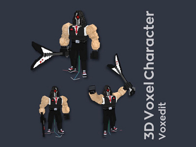 3D Voxel Character - Voxedit app branding design graphic design illustration logo typography ui ux vector