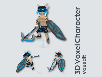 3D Voxel Character - Voxedit app branding design graphic design illustration logo typography ui ux vector