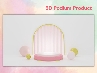 3D Podium Product with White Background app branding design graphic design illustration logo typography ui ux vector