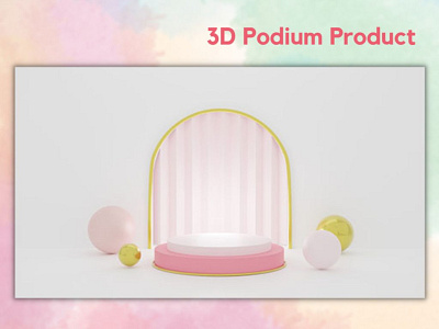 3D Podium Product with White Background