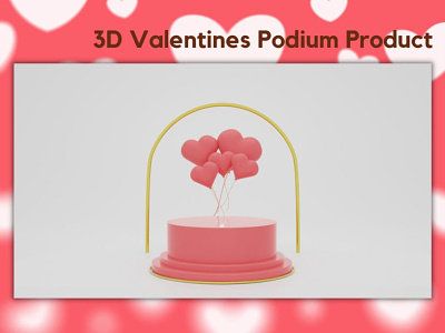 3D Valentines Podium Product app branding design graphic design illustration logo typography ui ux vector