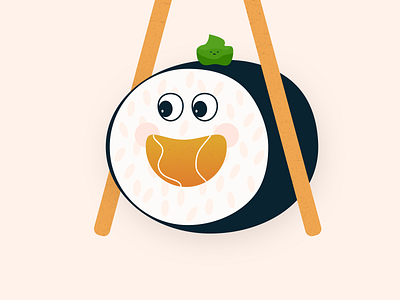 Happy lil sush roll 🍣 30dayschallenge 30daysofdesign food happy inktober inktober2019 inspo sushi